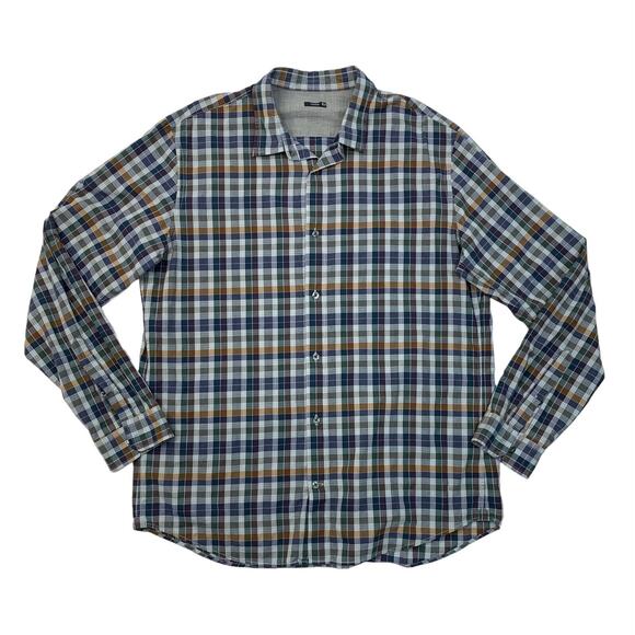 Vince Shirt Mens XL Extra Large Multicolor Plaid Collared Lightweight Cotton - Picture 1 of 10